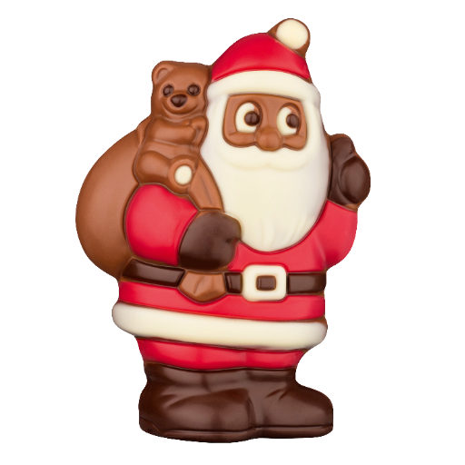 Schoko - Weihnachtsmann mit Teddy