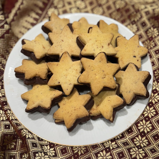 Teegebäck - Nougat-Nuss-Sterne